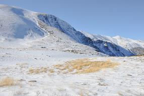 white snow in the mountains landscape