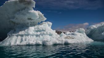 snow blocks in the blue lake