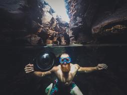Camera swimming person