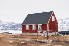 Red House at snowy Mountain