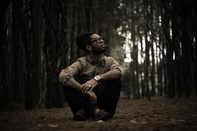 alone Guy in forest
