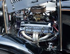 Car Engine Chrome Retro