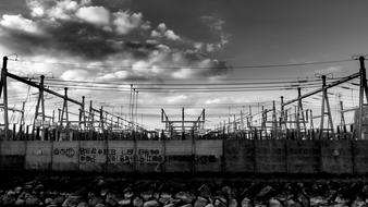 black and white Electricity Cable