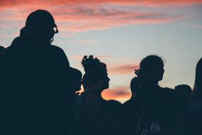 Silhouettes of People Crowd