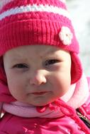 Child Baby Girl in Pink hat
