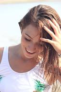 Model Girl happy