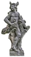 Old sculpture of Hermes, at white background, clipart