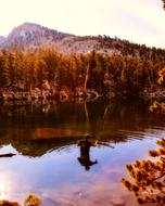 man with a fishing rod in the water