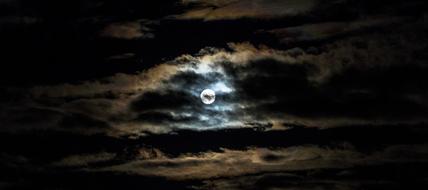Month Clouds In The Evening