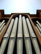 Beautiful pipe organ of a church