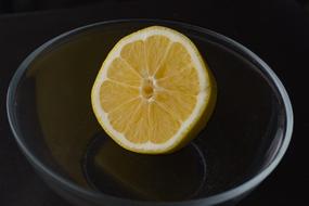 Half a lemon in a plate