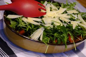 sliced lettuce on a plate