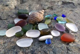 colored beach pebbles