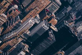 evening panorama of the rooftops of skyscrapers in New York