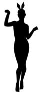 silhouette woman bunny girl female