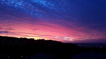 blue and purple Dusk on sky