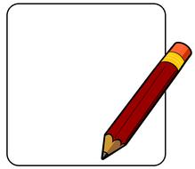 drawn red pencil in white frame