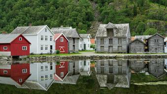 Old boatHouses Lake Mirroring