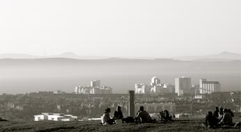 People Sitting urban landscape