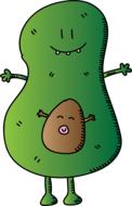 funny avacado drawing