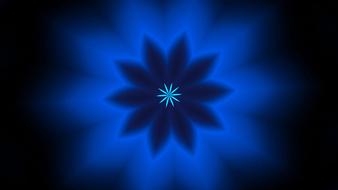blue patterns on a black background