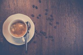 hot coffee on the table