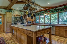 Interior of the beautiful house with furniture and windows