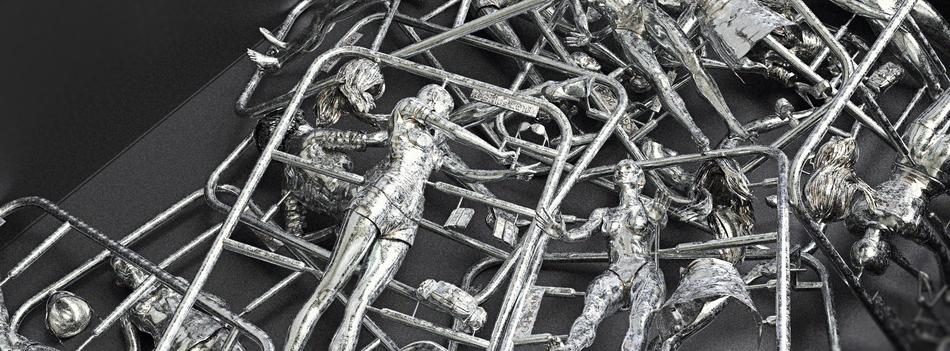 Metal model of a female character