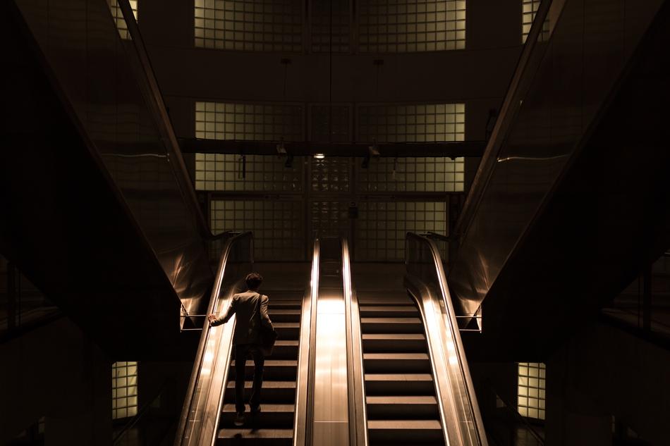 Architecture stairs at night