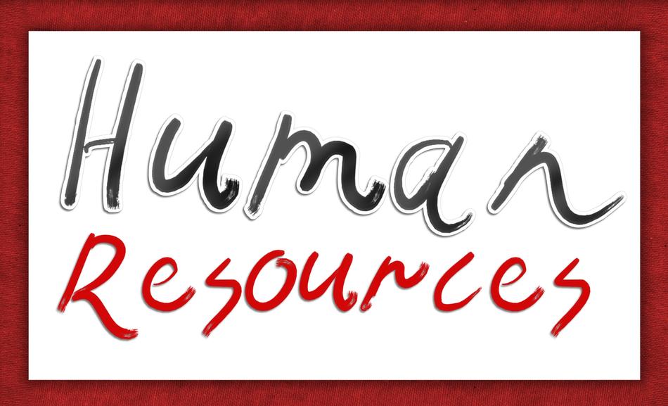 human resources, banner in red frame