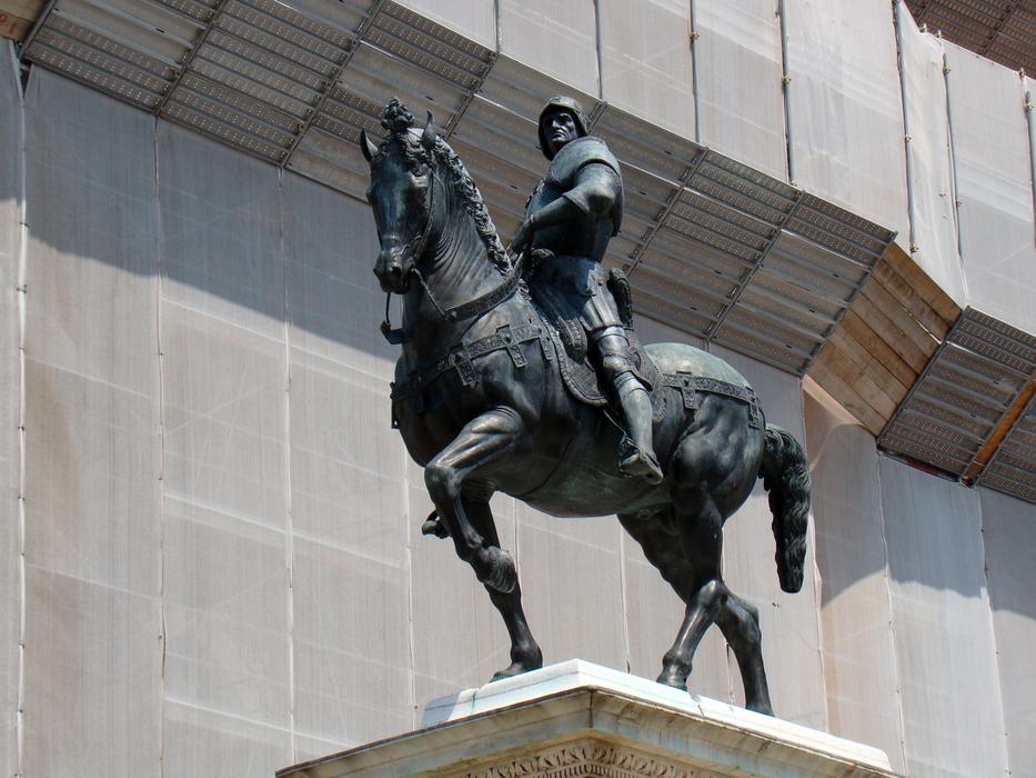 Bartolomeo Colleoni, Italian condottiero, equestrian sculpture, italy, venice