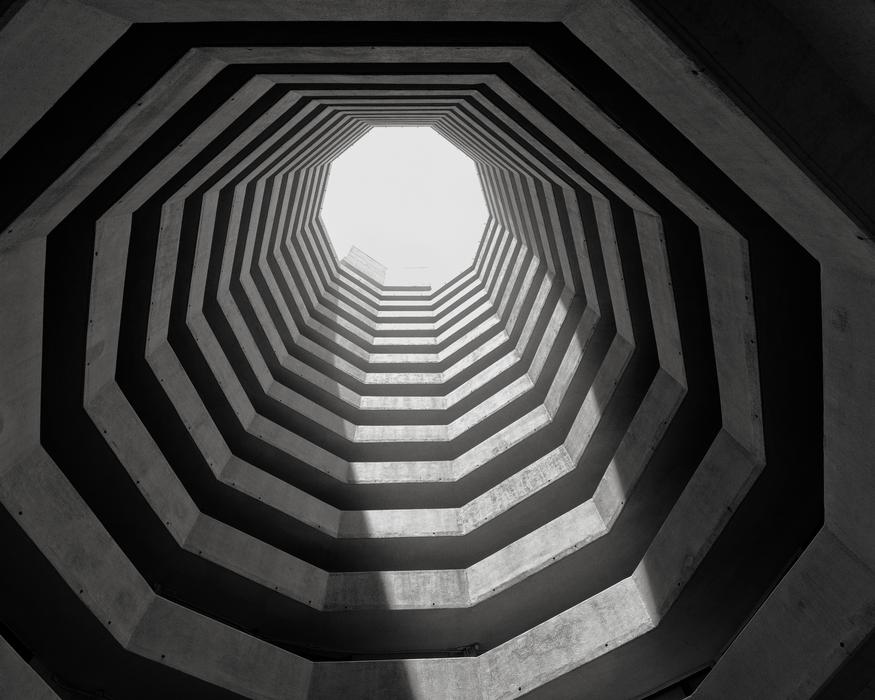 monochrome photo of Architecture tower