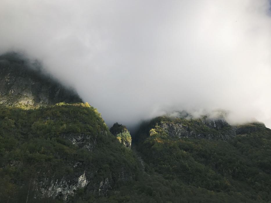 clouds in the mountains