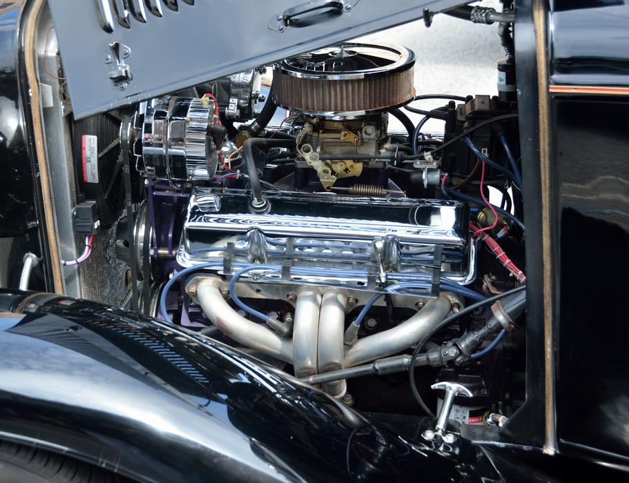 Car Engine Chrome Retro