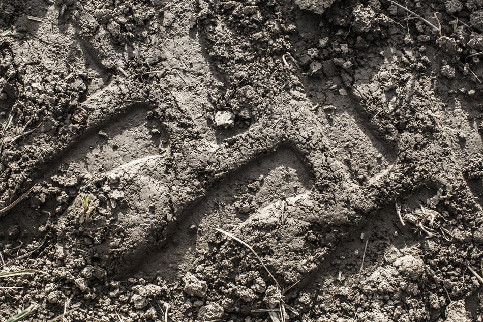 Closeup picture of dirt Texture wheel tire print