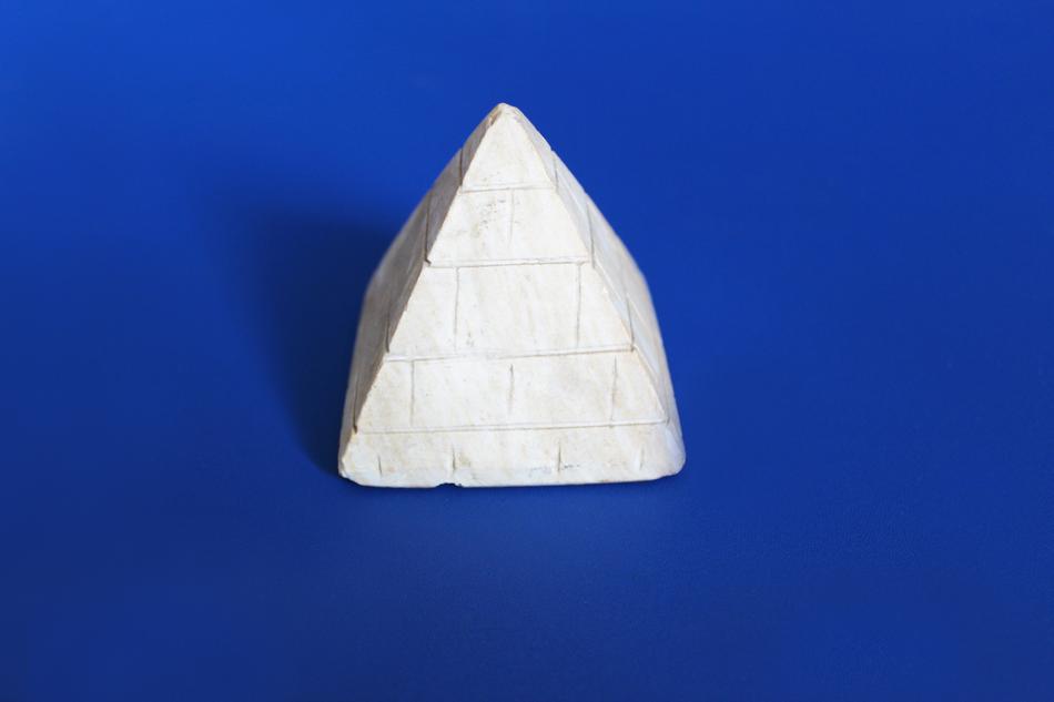3d pyramid on blue background