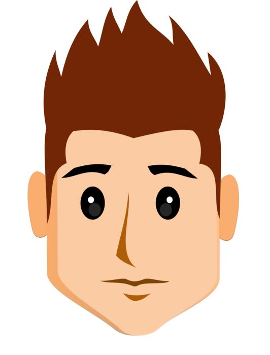 cartoon boy with tousled hairstyle