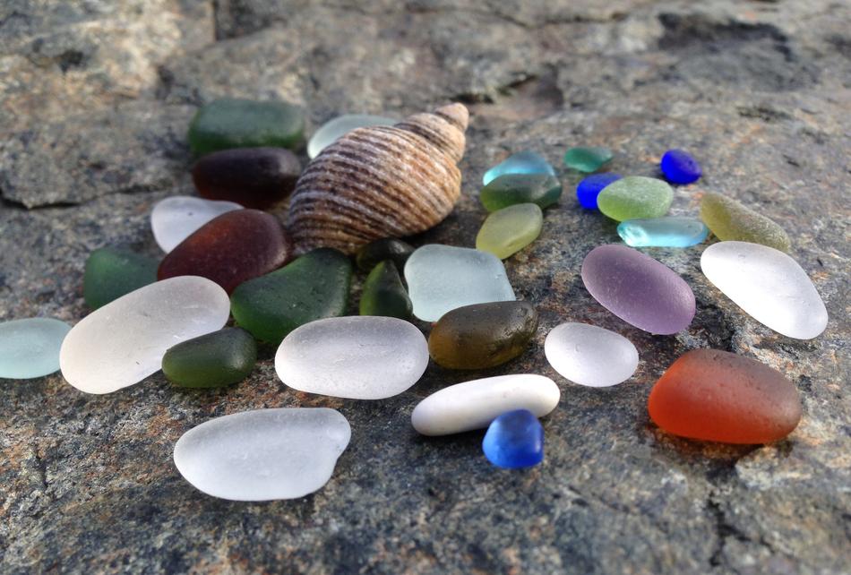 colored beach pebbles