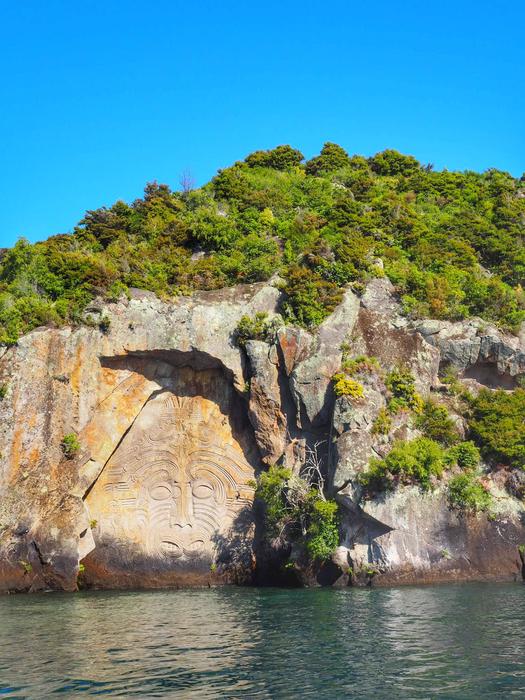 rock with trees by the sea