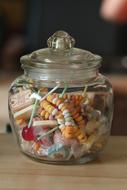 colored candy in a jar