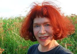 woman face portrait red hair hair