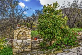 Stone Fountain on Street
