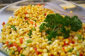 corn salad with greens