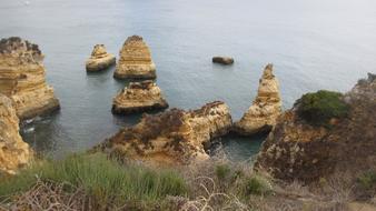 huge rocks in the water
