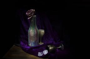 Ice Darkness flower in vase Background