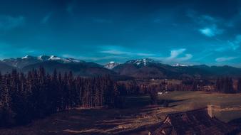 mountain landscape in the evening