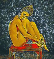 erotic woman model abstract drawing