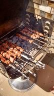 fried delicious barbecue on the street
