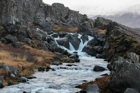 cliffs with river landscape