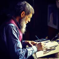 Man Elderly Drawing picture